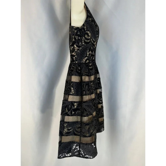 Aidan Mattox Black Beige A-Line Cocktail Dress $458 - Picture 10 of 13